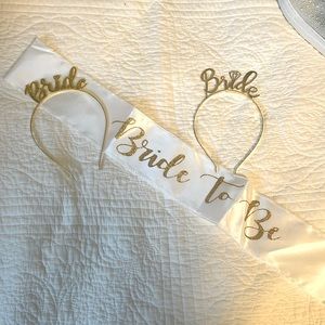 Bride to Be shash and 2 Bride headbands
